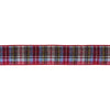 Traditional Holiday Ribbon Set of 2 – Plaid Pattern – 0.25 in Height Wired Polyester By Melrose