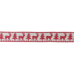 Wired Polyester Ribbon Set of 2 – Deer and Christmas Tree Design – 0.25 in Height Holiday Ribbon By Melrose