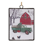 Melrose Glass Truck and Barn Ornament (Set of 12)