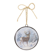 Metal Deer Disc Onrament (Set of 12)