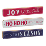 Christmas Sentiment Sign Set of 6 MDF Iron 12 in Holiday Decor by Melrose
