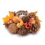 Mixed Pinecone and Berry Votive Holder Set of 6 – 3.75 in Height Rustic Fall Decor By Melrose