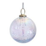 Melrose Etched Irredescent Glass Ball Ornament (Set of 6)