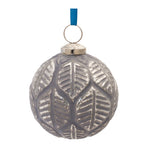 Melrose Etched Leaf Glass Ball Ornament (Set of 6)