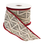 Holiday Ribbon – Black Beige Wired Cotton – 0.25 in Height 4 in Wide By Melrose