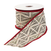 Christmas Wired Cotton Ribbon – Tree Design – 0.25 in Height 4 in Width By Melrose
