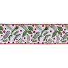 Holly Pattern Ribbon 0.25 in Wired Cotton Holiday 4 in x 10 Yards By Melrose