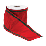 Holiday Decor Ribbon 0.25 in Wired Polyester Red 4 in x 5 Yards By Melrose