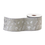 Botanical Ribbon – Grey 4" x 5 yds. Wired Polyester Set of 2 by Melrose