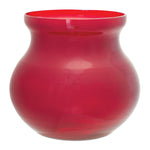 Red Glass Vase Set with Rounded Silhouette 6" Height Decorative Home Accent by Melrose