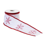 Holiday Snowflake Ribbon 4L Wired Polyester 5Y for Christmas Crafts by Melrose