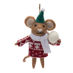 Melrose Wool Mouse with Sweater Ornament (Set of 12)