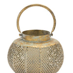 Rustic Patterned Lantern – Punched Metal Indoor Decor