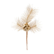 Holiday Pine Pick Set – Gold PVC Christmas Accents (6 Pieces)