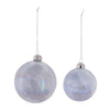 Cream Iridescent Glass Ball Ornaments – Set of 6