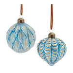 Melrose Frosted Scallop Glass Ornament (Set of 12)