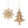 Melrose Glittered Pine Tree and Snowflake Ornament (Set of 12)