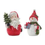 Melrose Santa and Snowman Figurine (Set of 2)