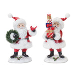 Melrose Fluffy Santa Figurine (Set of 2)