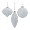 Melrose Glitter Ribbed Glass Ornament (Set of 12)