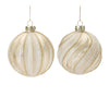 Melrose Ribbed Glitter Glass Ball Ornament (Set of 12)