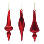 Melrose Ribbed Glass Finial Ornament (Set of 12)