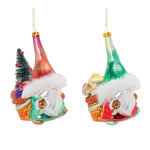 Melrose Glass Santa Gnome Ornament (Set of 6)