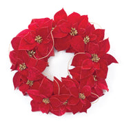 Melrose Holiday Poinsettia Flower Wreath 20.5