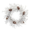 Melrose Iced Twig Pinecone Wreath 24"D