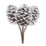 Melrose Flocked Pine Cone Bundle (Set of 6)