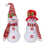 Melrose Plush Snowman with Hat and Scarf (Set of 2)