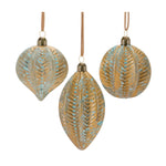 Melrose Distressed Ribbed Glass Ornament (Set of 12)