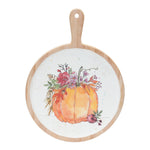 Pumpkin Cutting Board (Set Of 2) 12.25" Pine Watercolor Design Autumn Decor By Melrose