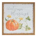 Pumpkin Decor Sign Set 15.75 in MDF Fir Wood Autumn Blessings 15.75 x 0.75 By Melrose