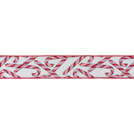 Candy Cane Wired Ribbon Set of 2 Red and White Holiday Rolls 0.25 Inch Height Christmas Crafts By Melrose