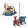 Melrose Rocking Horse and Toy Train Ornament (Set of 12)