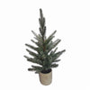 Rustic Holiday Pine Trees – Set of 2, 24"H Artificial Green Plastic Trees in Grey Pots – By Melrose