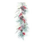 Melrose Frosted Pine Cone Berry Garland 6'L