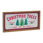 Rustic Red White Christmas Tree Signs MDF Metal 19.75 x 10 in by Melrose