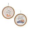 Seasonal Wall Plaques 2-Pack – White Blue Fall Plaque Set – 11.75"H – By Melrose