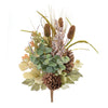 Autumn Mixed Foliage Bush Set of 2 – 23H Polyester Green Brown – Rustic Holiday Accent – By Melrose