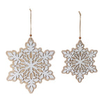 Melrose Wood Snowflake Ornaments (Set of 24)