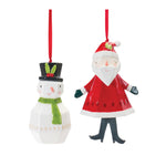 Melrose Whimsical Santa and Snowman Ornament (Set of 6)