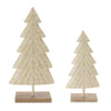 Cream Woven Resin Pine Tree Set of 2 – 17H & 13H – Festive Tabletop Décor – By Melrose