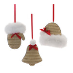 Melrose Cozy Mitten Hat and Bell Ornament (Set of 12)