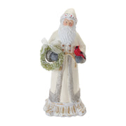 Melrose Santa Figurine with Cardinal and Wreath 12