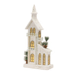 Christmas LED Church Decor Wooden Winter Scene with Lights 27" Tall by Melrose