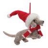 Melrose Dachshund with Santa Hat Ornament (Set of 12)