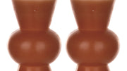 Simplux LED Designer Candle Set – Wax & Plastic – 3.5 x 5.5 Inch, 4 & 8 Hr Timer, Set of 2, Orange By Melrose