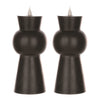 Indoor LED Candle Collection – Wax & Plastic – 3.25 x 3.25 x 8.5 Inch, Timer 4 & 8 Hr, Set of 2, Black By Melrose